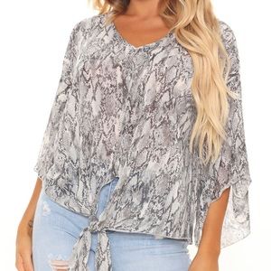 SnakeSkin Design Mesh Top